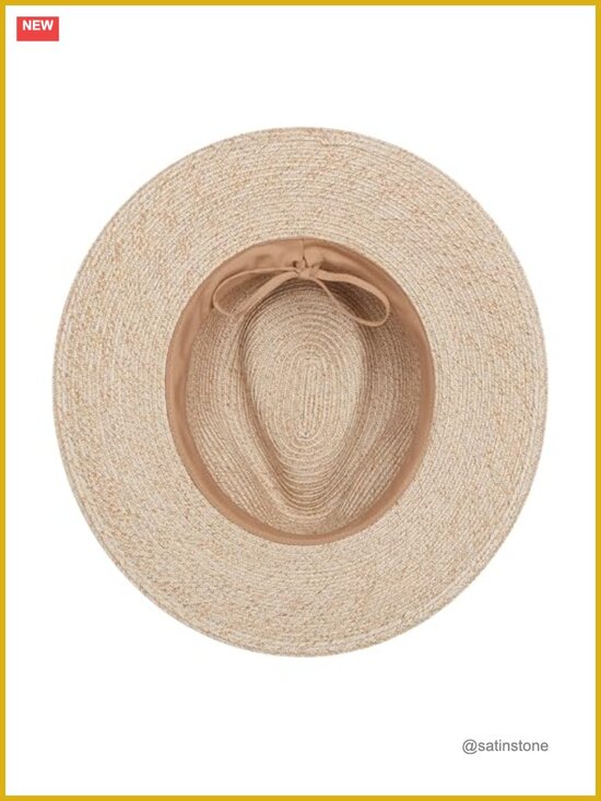 Bamboo Fedora Hat UPF 50+ Sun Protection 3-Inch Brim Packable Adjustable